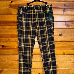 NWT Wild Fable Skinny Black Yellow Plaid Pants Size 8 Junior Women's